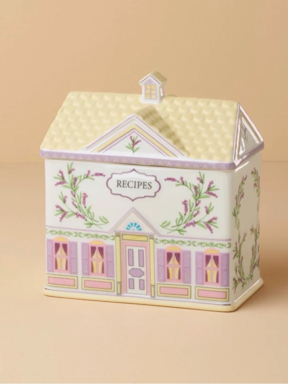 Lenox Floral Cottage Recipe Box - Yellow & Lavender